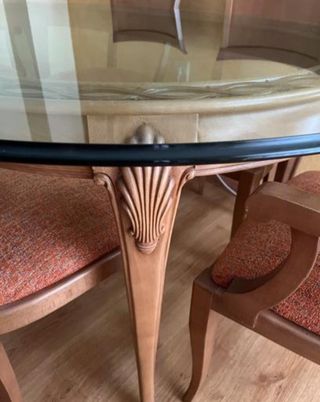 Mesa Comedor Cristal 6 Sillas Madera