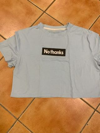 Camiseta azul manga corta talla M