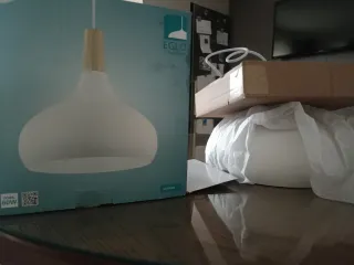 Lámpara Eglo Cocina Blanca-Madera SIN ESTRENAR