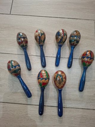 Maracas Chamánicas Pintadas a Mano