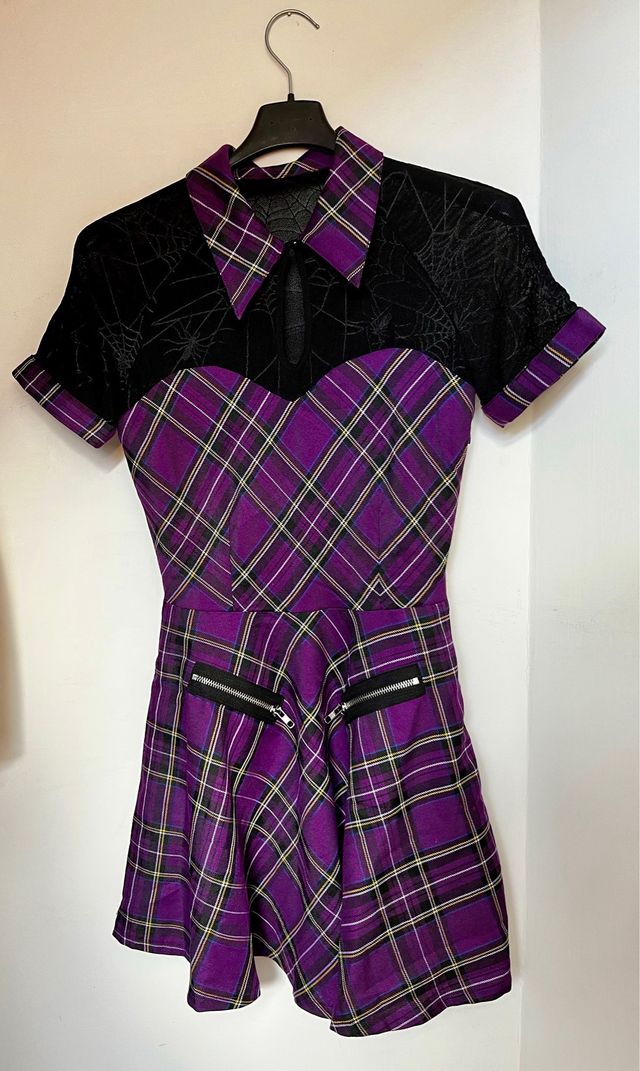 Vestito a scacchi viola mai indossato