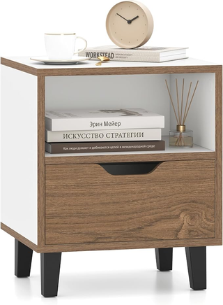 Comodino 37 x 33 x 44 cm, Tavolino da Letto con Ca