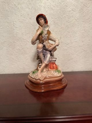Figura cerámica campesino con cordero