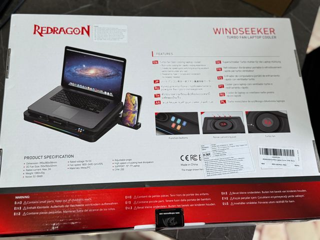 Redragon GCP512 WindSeeker Base Raffreddamento Lap