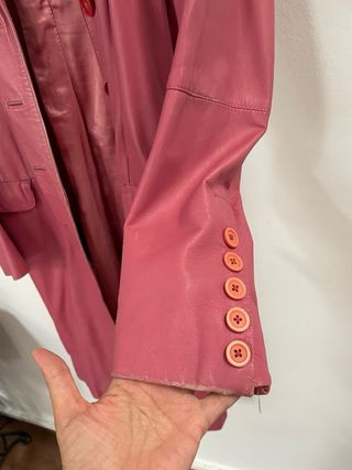 Gabardina de cuero rosa Blanco Talla S