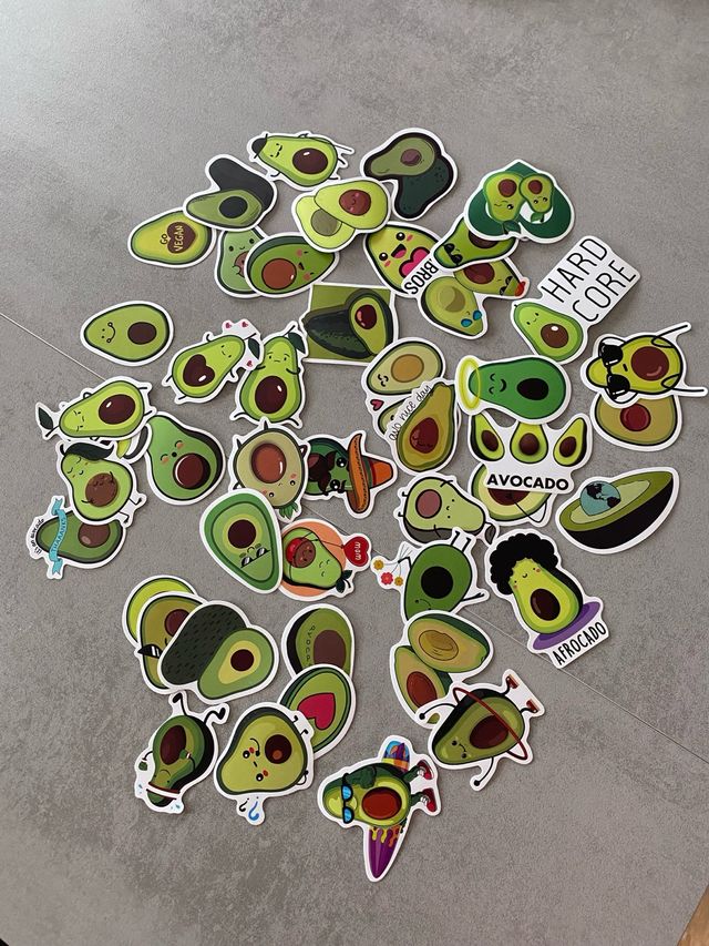 Pack 46 Pegatinas Divertidas de Aguacates