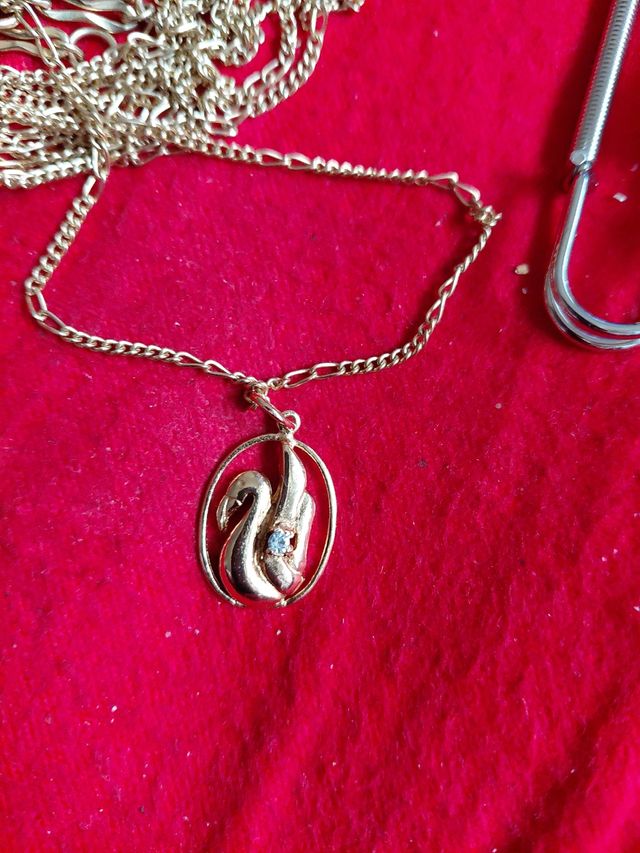 Catena e ciondolo in oro laminato 14 kt 60 cm