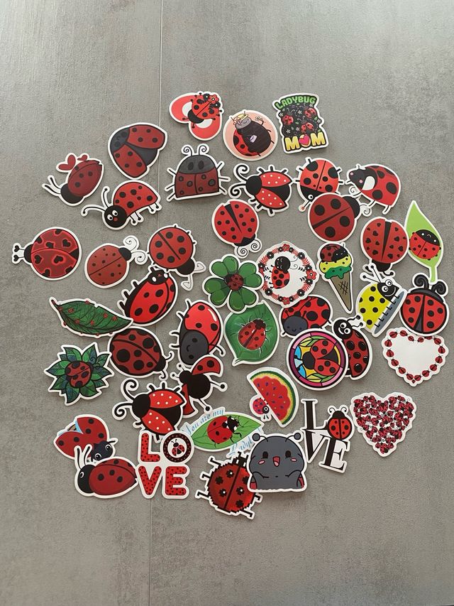Pack 43 pegatinas de mariquitas