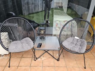 Conjunto Jysk 2 sillas y mesa jardín