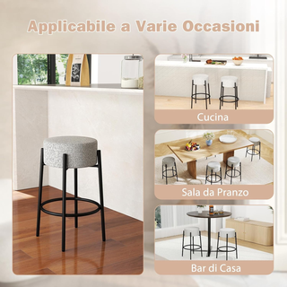 Sgabello da Bar 48 x 48 x 68 cm, Sedia da Pranzo c