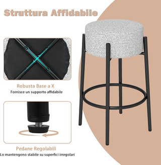 Sgabello da Bar 48 x 48 x 68 cm, Sedia da Pranzo c