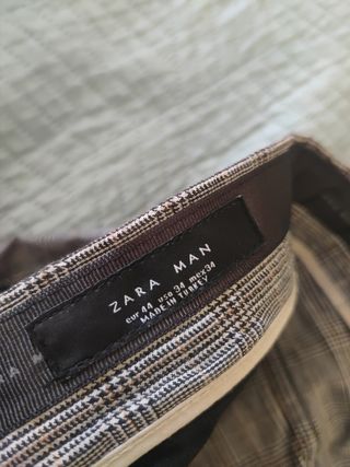 Pantalones de cuadros beige hombre