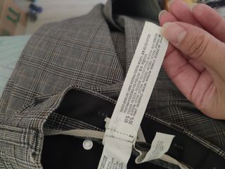 Pantalones de cuadros beige hombre