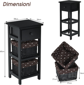 Comodino Camera da Letto in Legno, Tavolino per Di