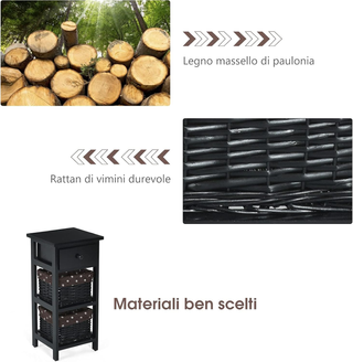 Comodino Camera da Letto in Legno, Tavolino per Di