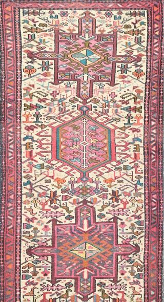 Alfombra Persa Lana Beige y Rosa