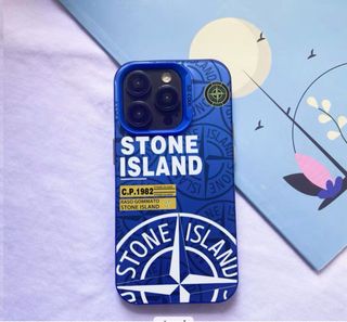 Custodia blu Stone Island per iPhone 12 e 13