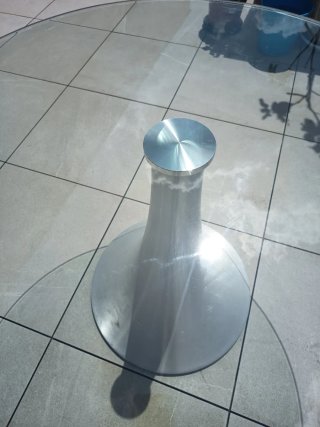 Mesa redonda 100 cm cristal y metal