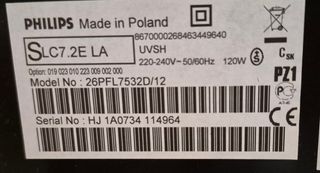 Televisor plana Philips 26 pulgadas Negro