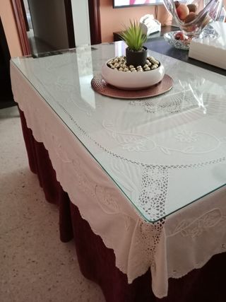 Mesa de salón/camilla con cristal