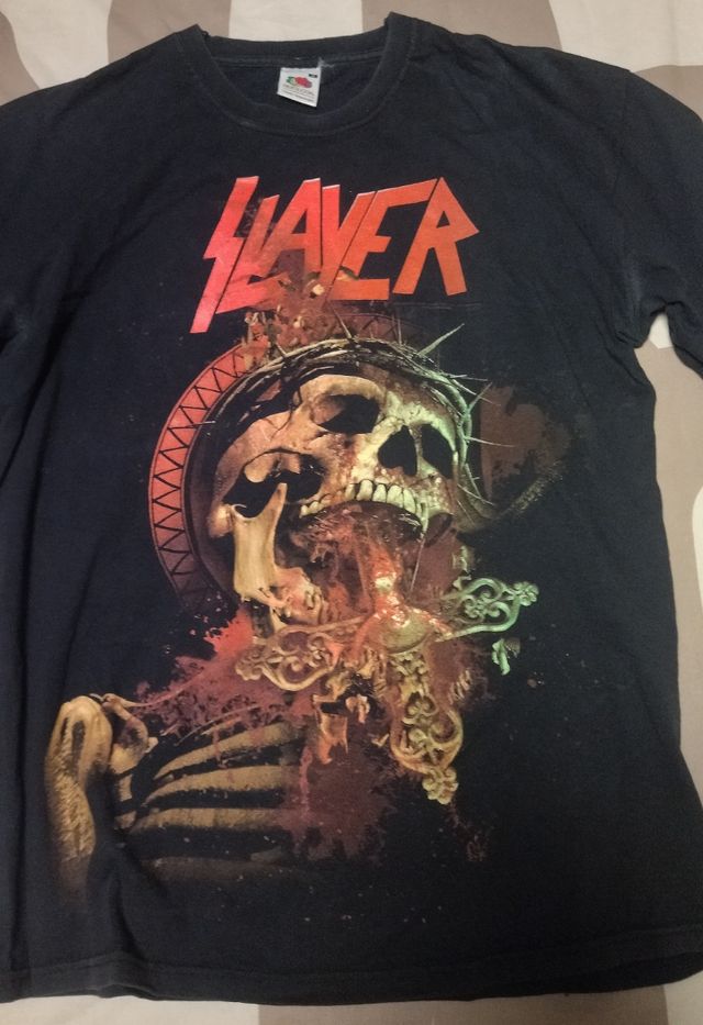 Camiseta Vintage Slayer Negra Multicolor