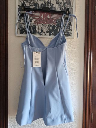 Vestido Zara Celeste Corto