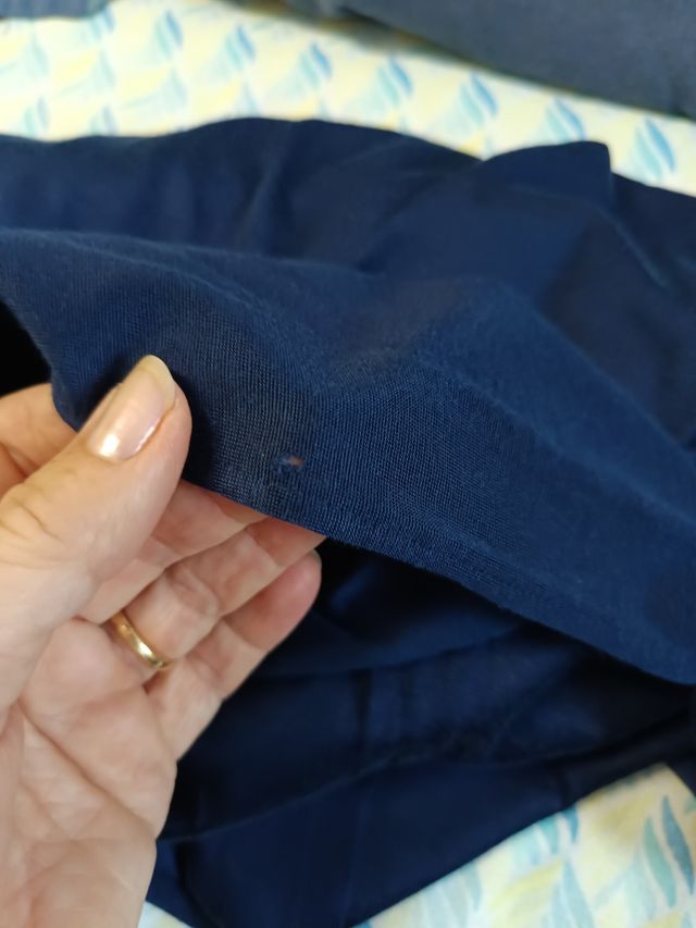 Camicia da notte blu con pizzo