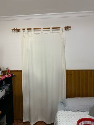 Palo de cortina de madera ancho 130 cm
