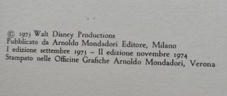 Libro Disney fiabe 1973