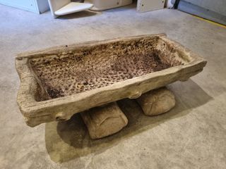 Macetero piedra tronco rústico