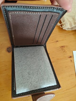 Cartera/Billetera MenBense Cuero Marrón y Negro