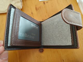 Cartera/Billetera MenBense Cuero Marrón y Negro