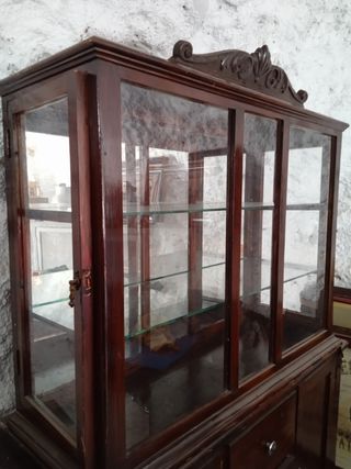 Vitrina Antigua Madera y Cristal
