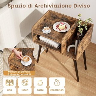 Comodino 50 x 32 x 58cm, Tavolino Moderno con Mens