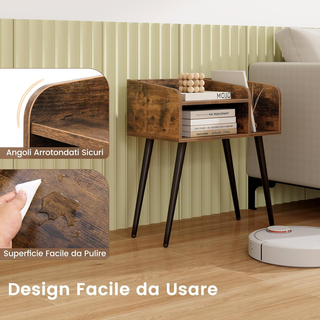 Comodino 50 x 32 x 58cm, Tavolino Moderno con Mens