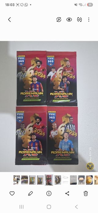 LOTE 4 SOBRES ADRENALYN 365 2024 FIFA 365