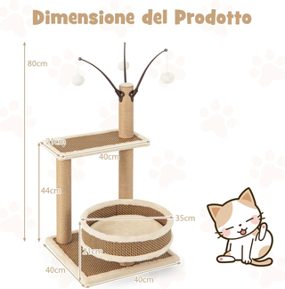 Torre per Gatti da Interno, Albero per Gatti con T