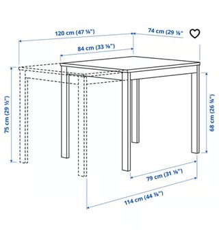 Mesa comedor extensible blanca Ikea