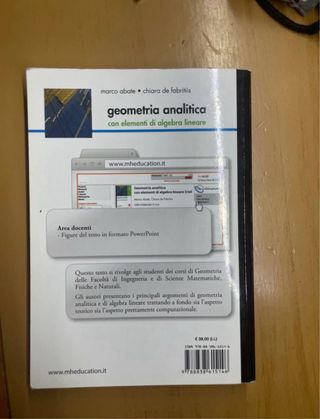 GEOMETRIA ANALITICA con elementi d algebra lineare