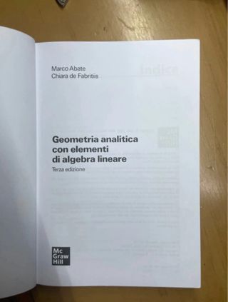 GEOMETRIA ANALITICA con elementi d algebra lineare
