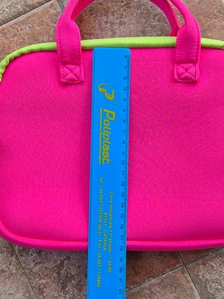 Borsa porta tablet fucsia e lime