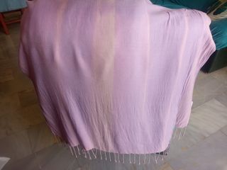 Pasmina rosa grande con desteñido