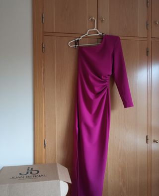Vestido largo color buganvilla