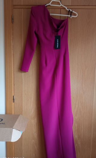 Vestido largo color buganvilla