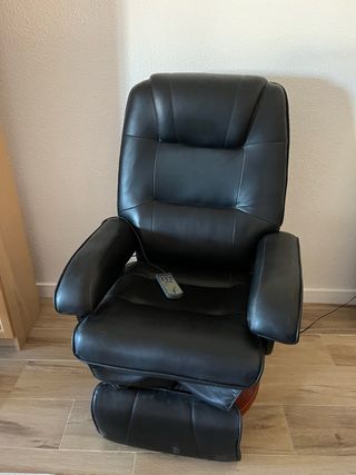 Sillón reclinable eléctrico de piel