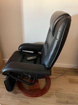 Sillón reclinable eléctrico de piel