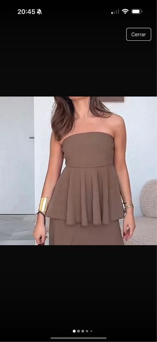 Conjunto Zara Crepe Marrón