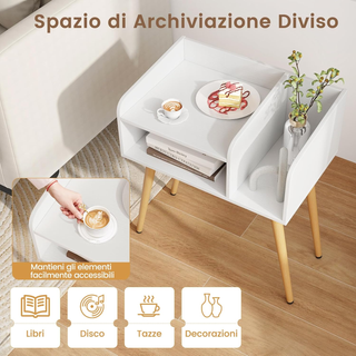 Comodino 50 x 32 x 58cm, Tavolino Moderno con Mens