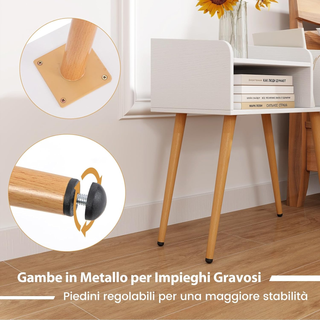 Comodino 50 x 32 x 58cm, Tavolino Moderno con Mens