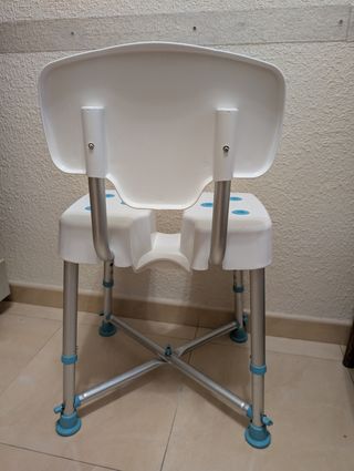 Silla Ducha Adaptada Azul y Blanca